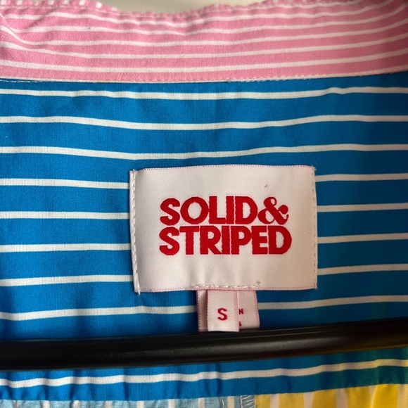 Solid and Striped Small Button Down oversized multicolor blouse (excellent) - Picture 3 of 3